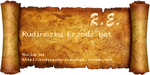 Rudinszky Erzsébet névjegykártya